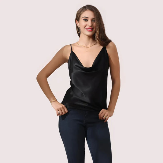 Opulent Nights Silk Cowl Neck Camisole
